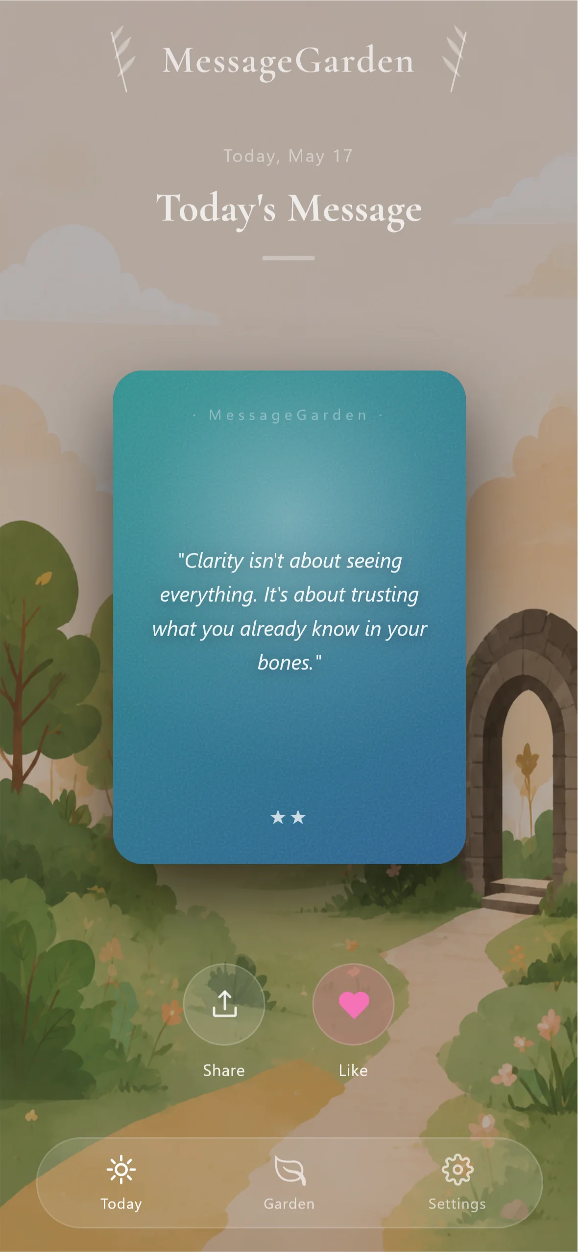 MessageGarden app screenshot